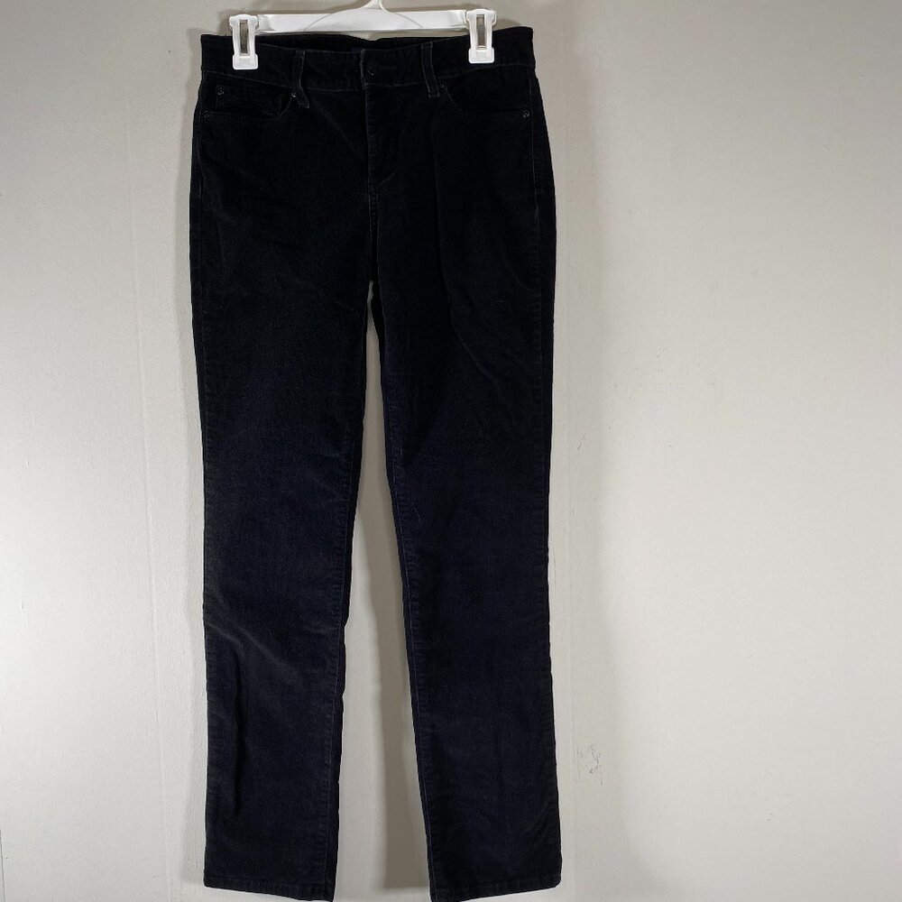 NYDJ Skinny Corduroy Jeans Women's 4 Low Rise Black Casual Pants